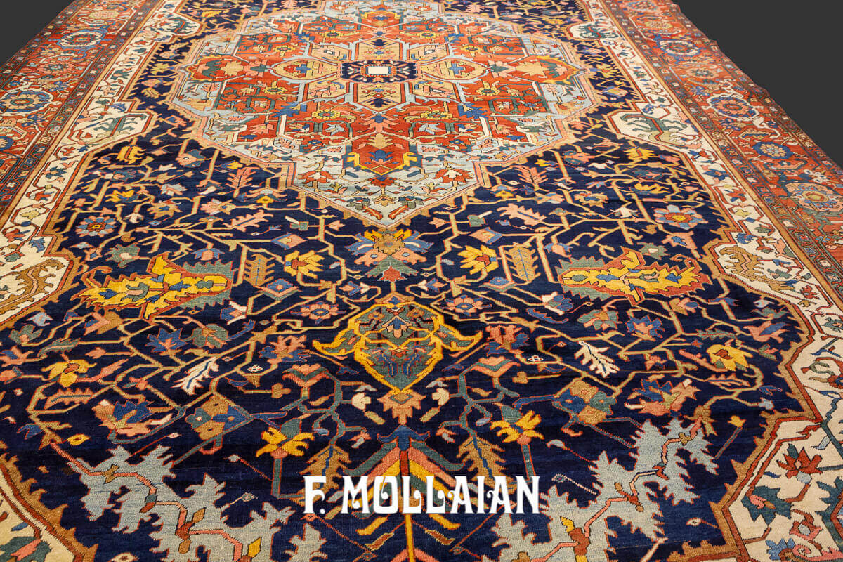 Hand knotted Over-size Antique Persian Hariz (Heris) Carpet n°:51013663